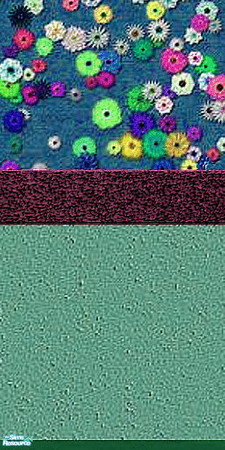 Sims 2 — Florita Bonita stucco walls in teal by kalamitykt — Colorful stucco walls with solid color at the bottom, bold