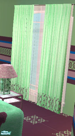 Sims 2 — Parcent Livingroom - Curtains by Cloisonne — 