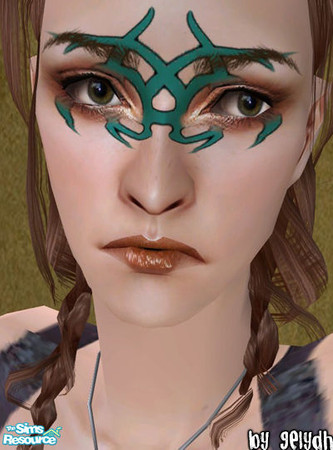 Sims 2 — Tribal Costume Makeup - Apatite by gelydh — Tribal costume makeup, available for both genders and ages Child to