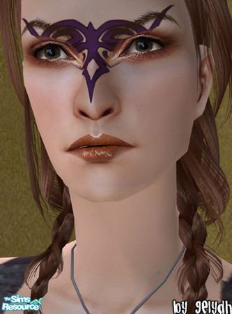Sims 2 — Tribal Costume Makeup - Tanzanite by gelydh — Tribal costume makeup, available for both genders and ages Child