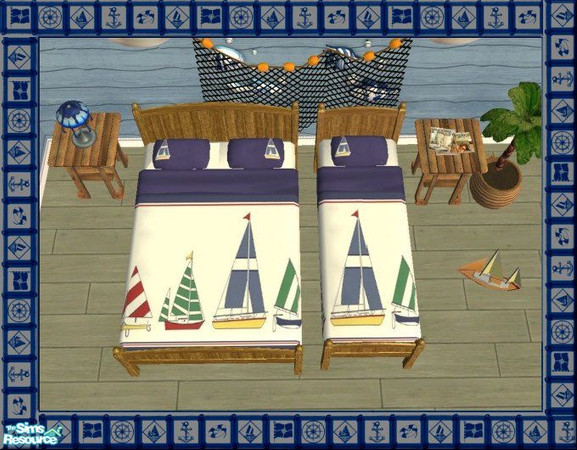 Sims 2 — Boats Bedding  by jeni — Originally created for the residents of Beacon Falls, this collection of bedding is now