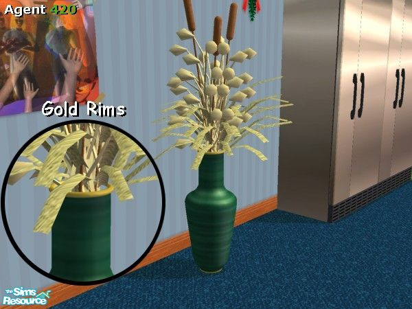 Sims 2 — A420 Fancy Teal Base for Vase by Agent420 — A Fancy Teal Base for Marilu's Hat Shop - Vase MESH. Awesome gold