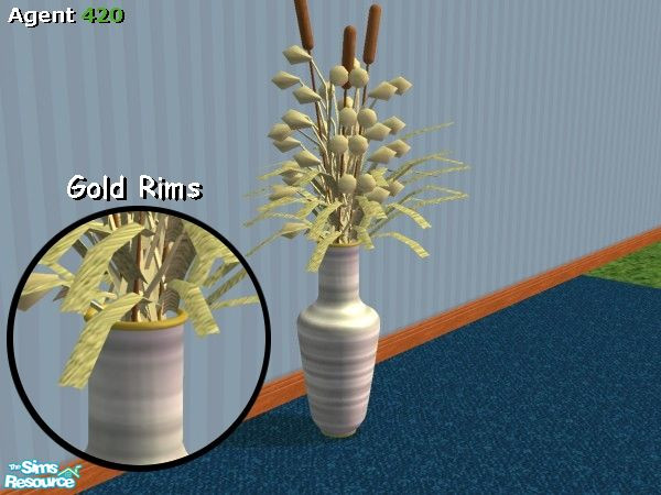 Sims 2 — A420 Fancy White Base for Vase by Agent420 — A Fancy White Base for Marilu's Hat Shop - Vase MESH. Awesome gold