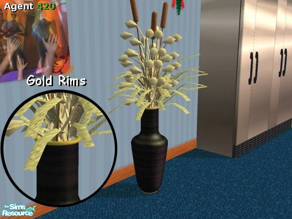 Sims 2 — A420 Fancy Black Base for Vase by Agent420 — A Fancy Black Base for Marilu's Hat Shop - Vase MESH. Awesome gold