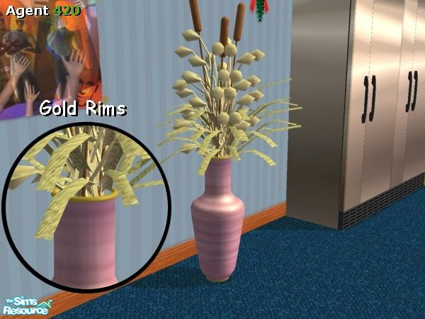 Sims 2 — A420 Fancy Pink Base for Vase by Agent420 — A Fancy Pink Base for Marilu's Hat Shop - Vase MESH. Awesome gold