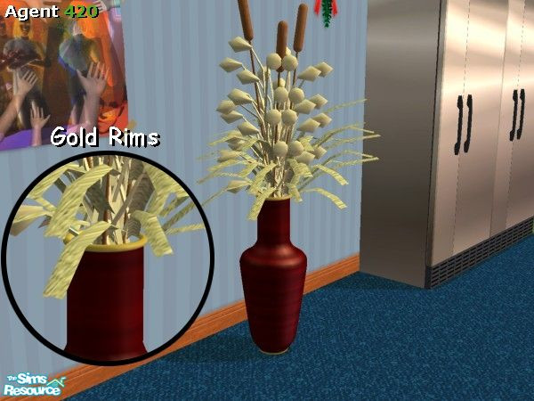 Sims 2 — A420 Fancy Red Base for Vase by Agent420 — A Fancy Red Base for Marilu's Hat Shop - Vase MESH. Awesome gold