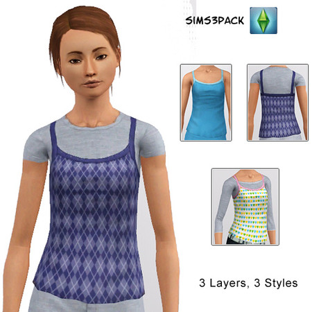 Sims 3 — Oepu AF Simple Top by oepu — Simple Top in 3 styles by oepu for female adults.