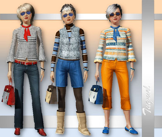 Sims 3 —  Elder Set-07 by TugmeL — **New mesh! Thin body for the elderly.. :) Thanks *TSR Workshop* This set has 3 Top