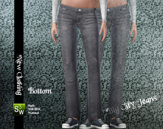 The Sims Resource - Asymmetric Jersey Skirt