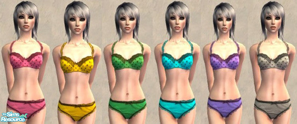 Sims 2 — Polka Dot Undies 6 Recolours by DomphBee — 6 recolours of the dark blue polka dot undies at Liana Sims 2.
