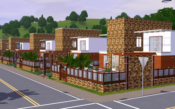 Sims 3 — Beach Row Townhouse by hawkearrow — After playing the game for quite a while I got very sick of the first houses