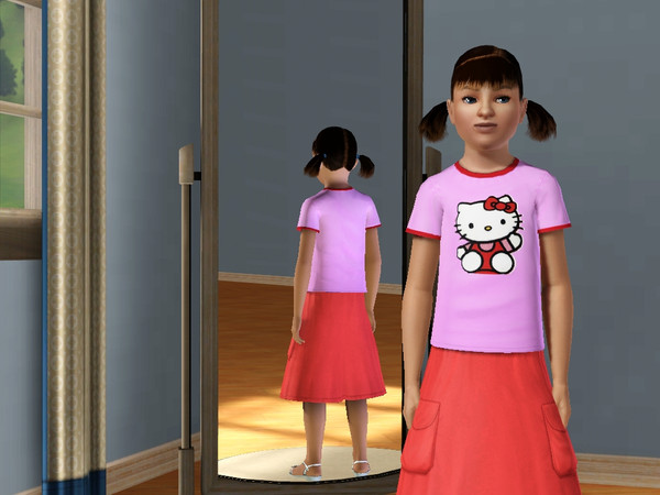 Sims 3 — Hello kitty tshirt by monkri2001 — No Description