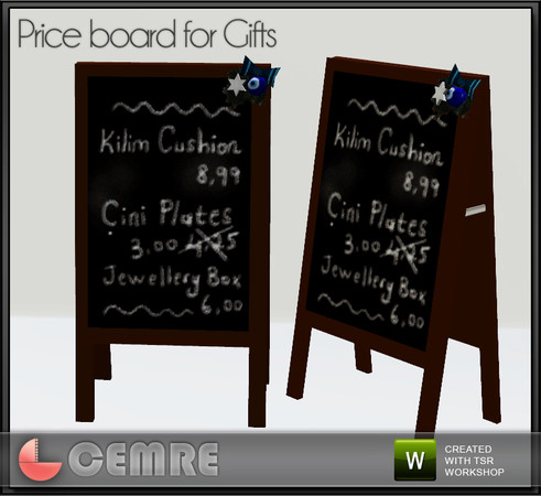 Sims 3 — Xmas Gifts Stall Price Board by cemre — Xmas Gifts Stall Price Board Thank you so much Renate for helping me so
