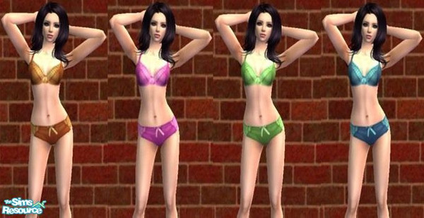 Sims 2 — Lace Undies 4 Recolours by DomphBee — 4 recolours of the pink lace undies at Liana Sims 2.
