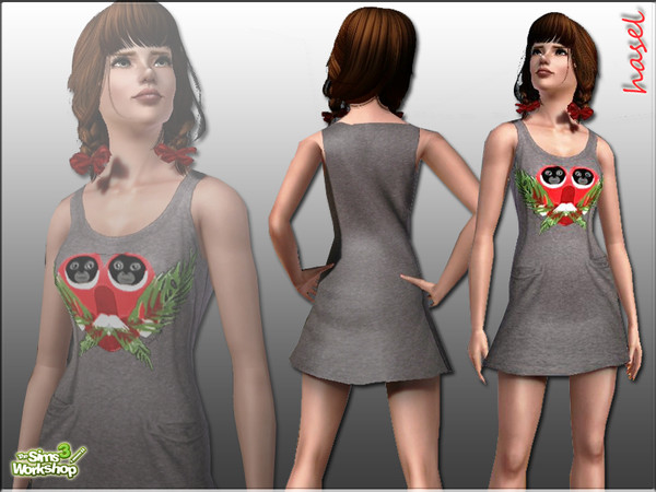 Sims 3 — Monkey Prints  by hasel — Enjoy.. The sim model from ayyuff..You can get it from her minisite at here..