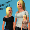 Sims 3 — DRobster Designs Off-the-shoulder blouse by drobster67 — Flashdance Revisited! Classic 80's style off-one