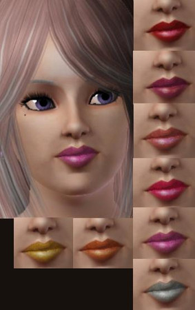 Sims 3 — Glitter Lipstick by TheNinthWave — I hope you enjoy these lipsticks, they took me a very long time to make. They