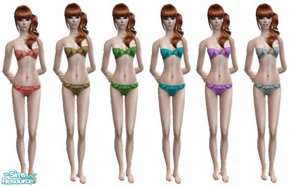 Sims 2 — Strapless Bikini 6 Recolours by DomphBee — Recolours of the pink strapless bikini at Anna Maria Sims 2. Happy