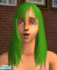 Sims 2 — Long Green Hair with Bangs by Eternal Sailor Chibi — Long green hair with bangs using a Maxis mesh from AL.