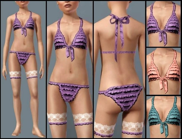 Sims 3 — JP47 Ruffle Bra by juttaponath — Ruffle bra for teens.