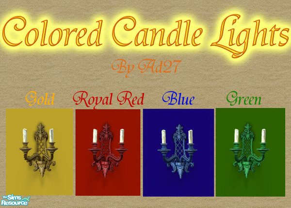 Sims 2 — 4 Elegant Candle Light Recolors by ad27 — Why just use the boring rusty candles, when you can have elegant gold,