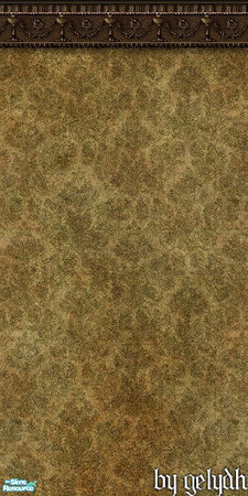 Sims 2 — Damask Grunge Walls - Fervant Brass by gelydh — Will be found under \'wallpaper\'.