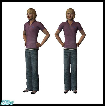 Sims 2 — Jeans and Polo -- Light Purple by Arbalest — This is a recolor of the wonderful mesh created by lueppi! ENJOY!