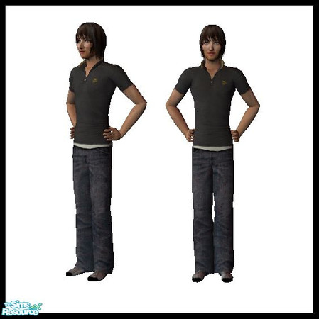 Sims 2 — Jeans and Polo -- Black by Arbalest — This is a recolor of the wonderful mesh created by lueppi! ENJOY! :)