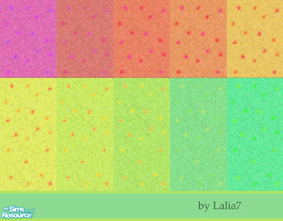 Sims 2 — Retro Starry Wallpapers by LALIA7 — A set of ten colourful starry wallpapers with a retro touch.