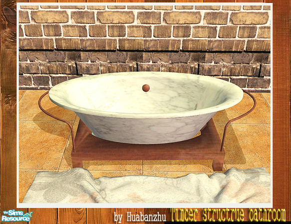 Sims 2 — Timber structrue bathroom  - tub by huabanzhu — 