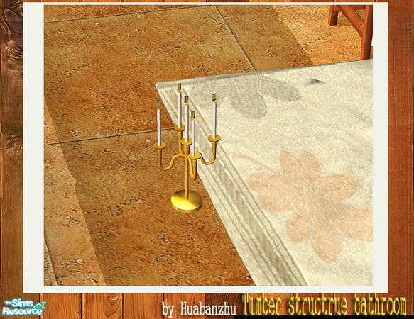 Sims 2 — Timber structrue bathroom  - candlestick by huabanzhu — 