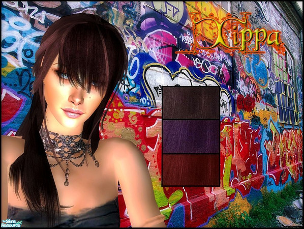 Sims 2 — Glossy Colours- xm sims retexture and alpha edited by cippa1982 — Hair for your female adult sims. 