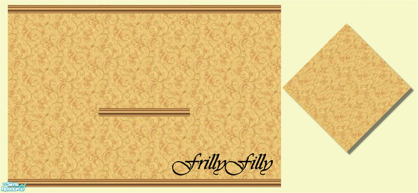 Sims 2 — Gold Swirls Wall & Floor Set by frillyfilly — Gold Swirls Wall & Floor Set