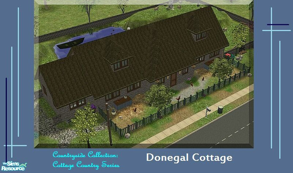 Sims 2 — Cottage Country - Donegal Cottage by stephanie_b. — Exterior:1 Story,Sheep Farm,Sheepdog Yard,Garden,etc./ Lower