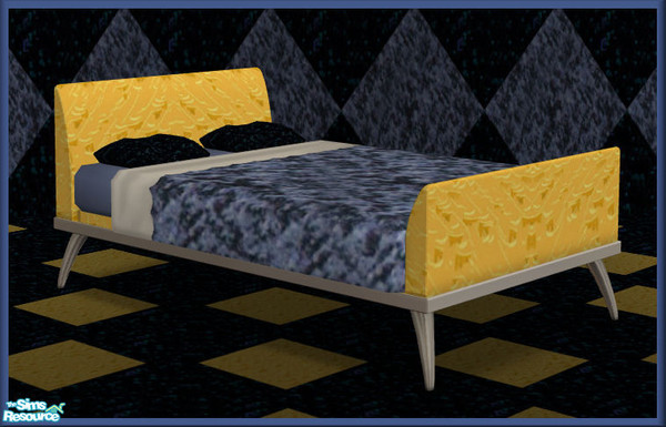 Sims 2 — NK TC47 Bedroom - Double Bed by MoMama — A double bed in a bright yellow.