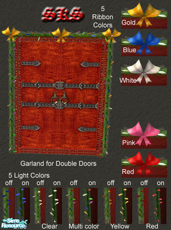 Sims 2 — Christmas Garland  with Bows for Double Doors by 71robert13 — Decorate your Sims homes for Christmas with this
