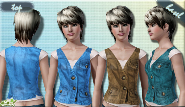 Sims 3 — Denim Cardigan  by hasel — Click on the pictures to see the details.. A-YA... Enjoy..