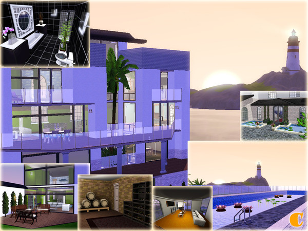 Sims 3 — Modern Manor by... me! by carit — beautiful house near the sea with pool and 5 stories. enjoy!