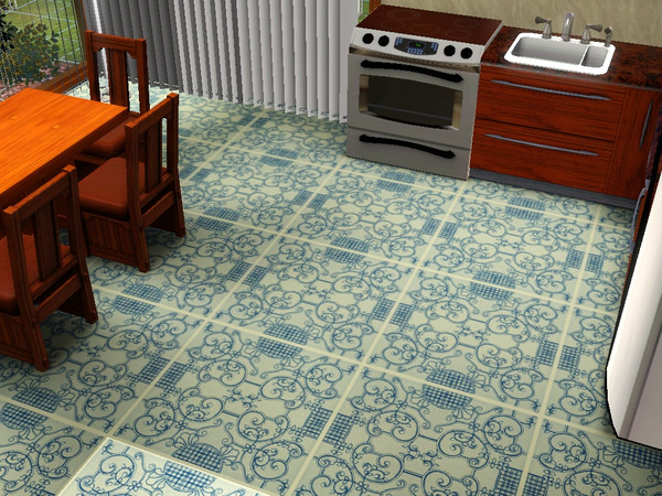 Sims 3 — Blue Linoleum by jezebel_the_nun — Pretty linoleum tile.