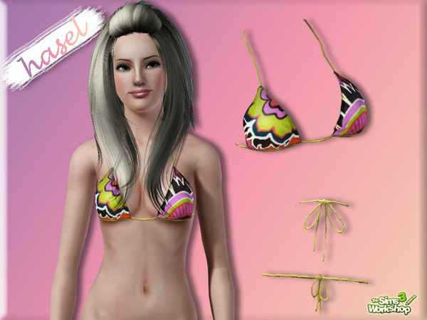 Sims 3 — Bikini Top  by hasel — 1 recolourable palet.. A-YA.. Enjoy..