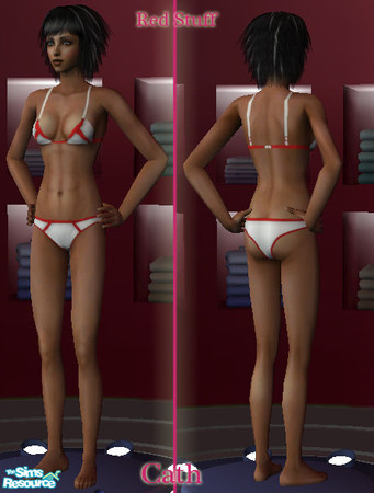 Sims 2 — Dream Underwear - Red Stuff by CATHIYE — A tomboyish underwear (That can easily be mistaken for a nurse\'s, Oh I