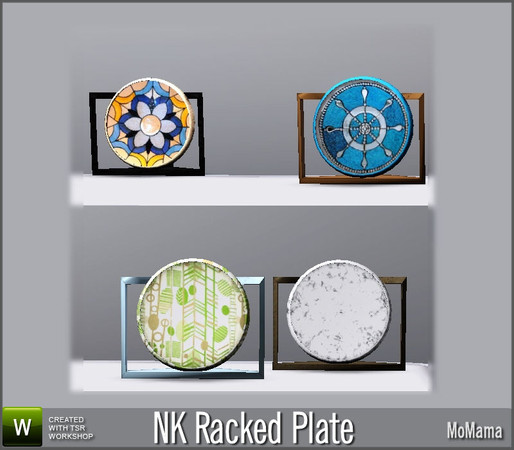 Sims 3 — NK Racked Plate by MoMama — A plate on a rack lends a decorative touch. By MoMama. TSRAA.