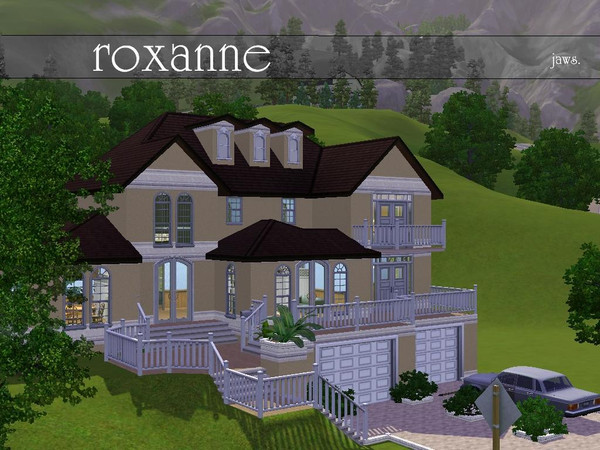 Sims 3 — Roxanne by Jaws3 — A large, traditional home with contemprary influences. Three bedrooms, four bathrooms, formal