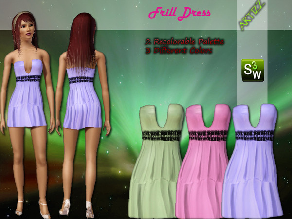 Sims 3 — Frill by Artizz2 — Artizz Frill Dress.Enjoy Happy New Year