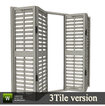 Sims 3 — Wood Finishes 3Tile Shutters by Angela — Wooden Finishes, 3 tile open shutters. Made by Angela@TSR (2010) Please