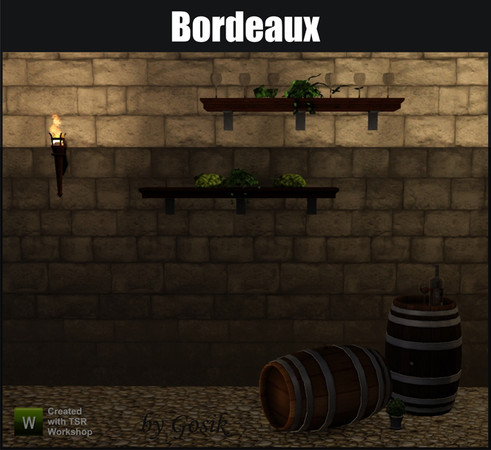 Sims 3 — Bordeaux Shelf with Glasses by Gosik — Bordeaux Shelf with Glasses by Gosik at The Sims Resorce