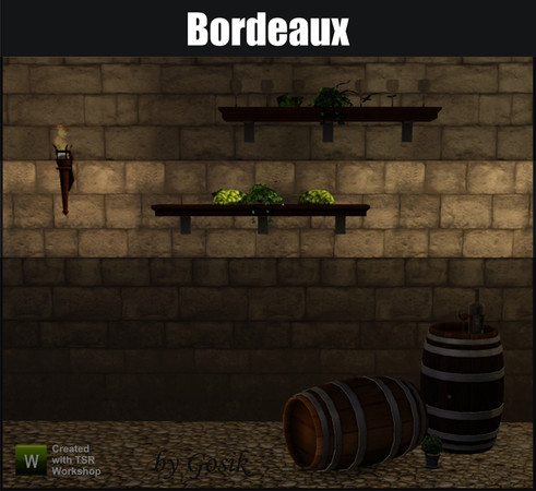 Sims 3 — Bordeaux Shelf with Grapes by Gosik — Bordeaux Shelf with Grapes by Gosik at The Sims Resource