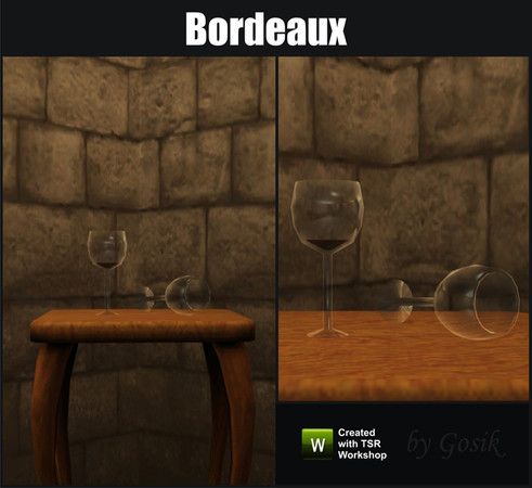 Sims 3 — Bordeaux Laying Wine Glasses  by Gosik — Bordeaux Laying Wine Glasses by Gosik at The Sims Resource (come in two