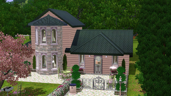 Sims 3 — Dollhouse - 1br, 1ba by Flexina — Open livingroom and kitchen, nice garden to enjoy. Space for one car and its