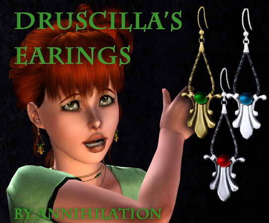 Sims 3 — Druscilla Earings by Annihilation by Annihilation — Druscilla Earings by Annihilation